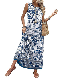 Tansy Long Dress for Women – A-Line Cut, Sleeveless & Pockets Summer 2026