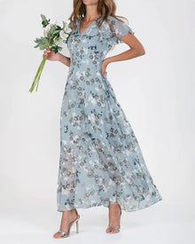 Robe Ina for Women – Elegant Chiffon Dress with Ruffles & Airy Cut for Summer or Parties