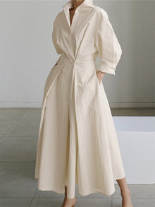 Lucie Midi Dress Women – Flattering cut with buttons and light & timeless design