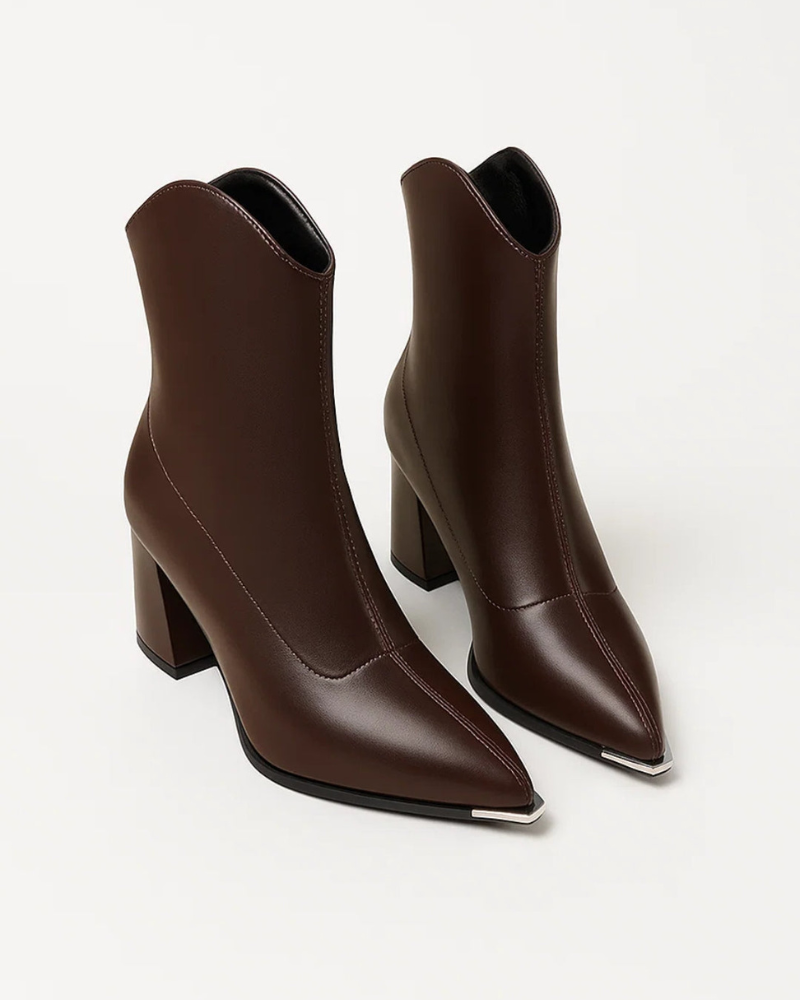 Nayeli Women's Ankle Boots Pointed Toe – Stable Block Heel & Sleek Modern Shape