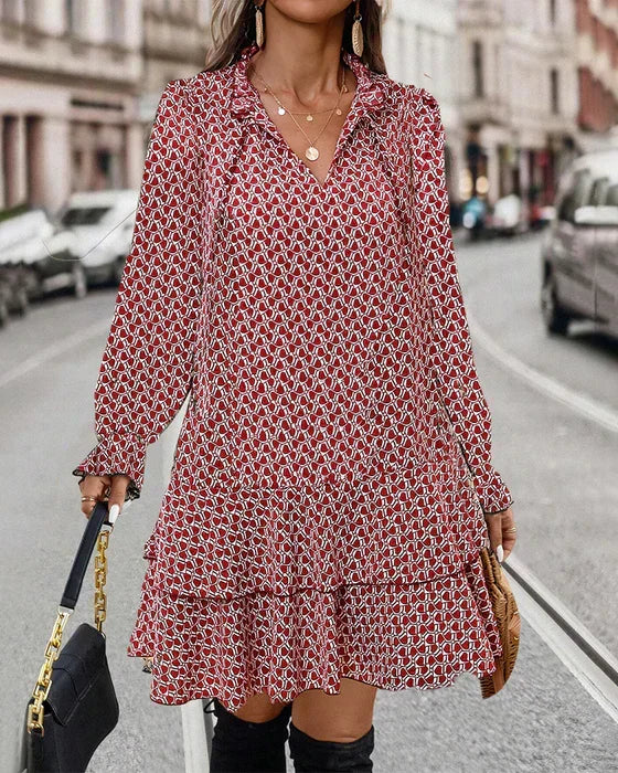 Robe Femme Stella – Elegant Long Sleeve Dress with Casual Fit and Timeless Style