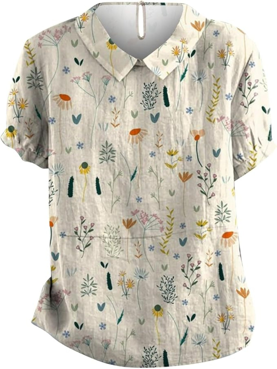 Alina Blouse Femme – Lightweight Blouse with Wildflower Print & Casual Summer Cut