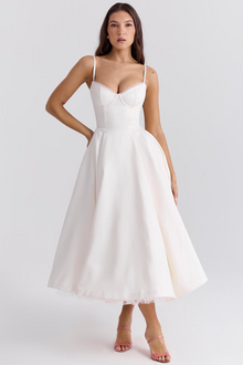 Dawn Robe Midi Femme – Elegant Tulle Dress with Adjustable Straps & Comfortable Fit