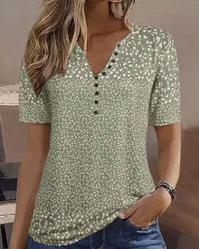 Top d’Été Femme Naomi – T-Shirt with Floral Print with Short Sleeves & Comfortable Stretch Fit