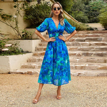 Fenna Bohemian Dress Woman – Elegant Long Dress with Floral Print and Fluid Cut