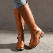Megan Women's High Boots – Comfortable Block Heel & Elegant Round Toe