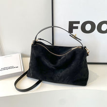 Maëlle Shoulder Bag Woman – Elegant Suede Bag with Faux Leather Handle & Large Compartment