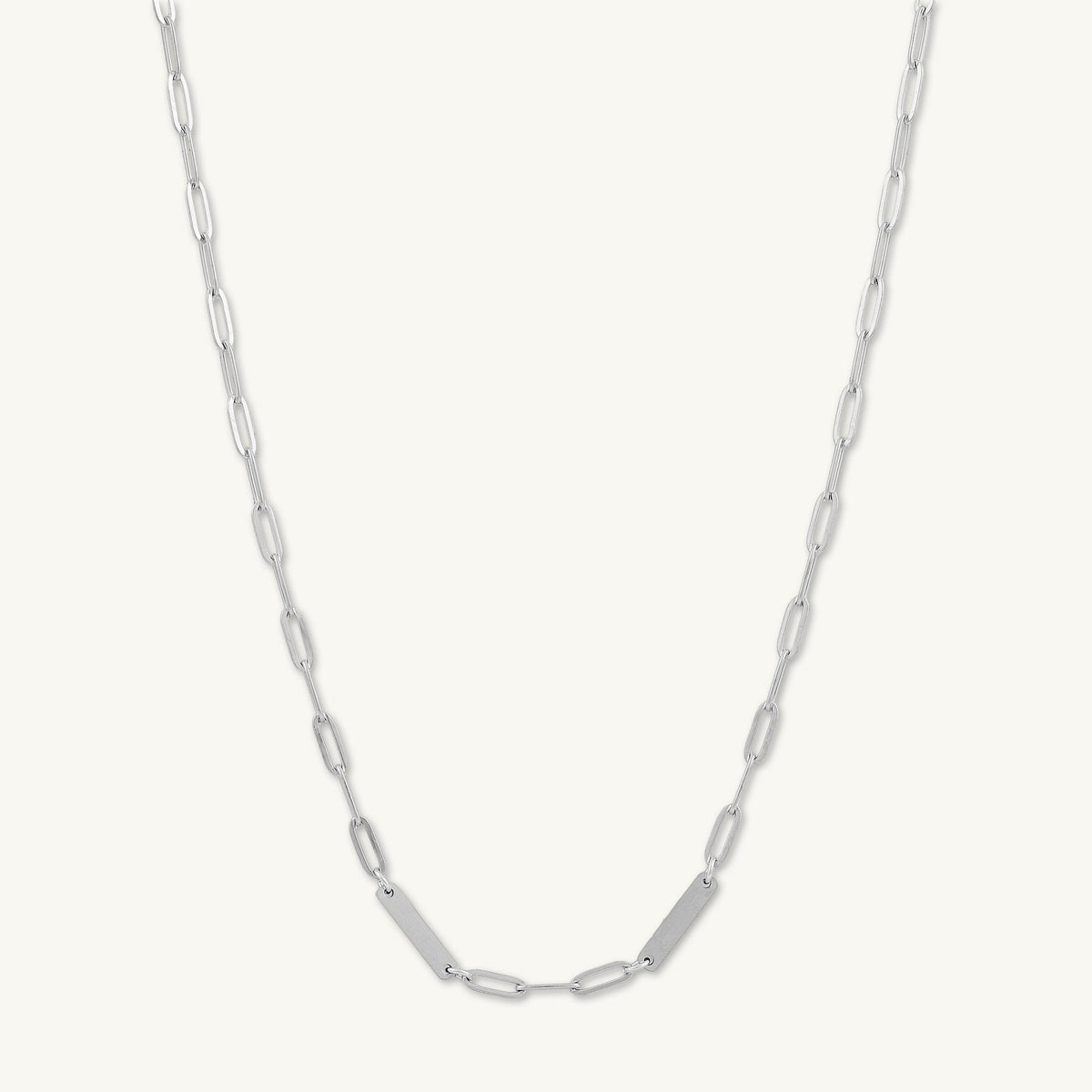 2 Bar Paper link Engraved Necklace