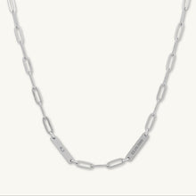 2 Bar Paper link Engraved Necklace