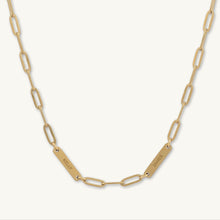 2 Bar Paper link Engraved Necklace