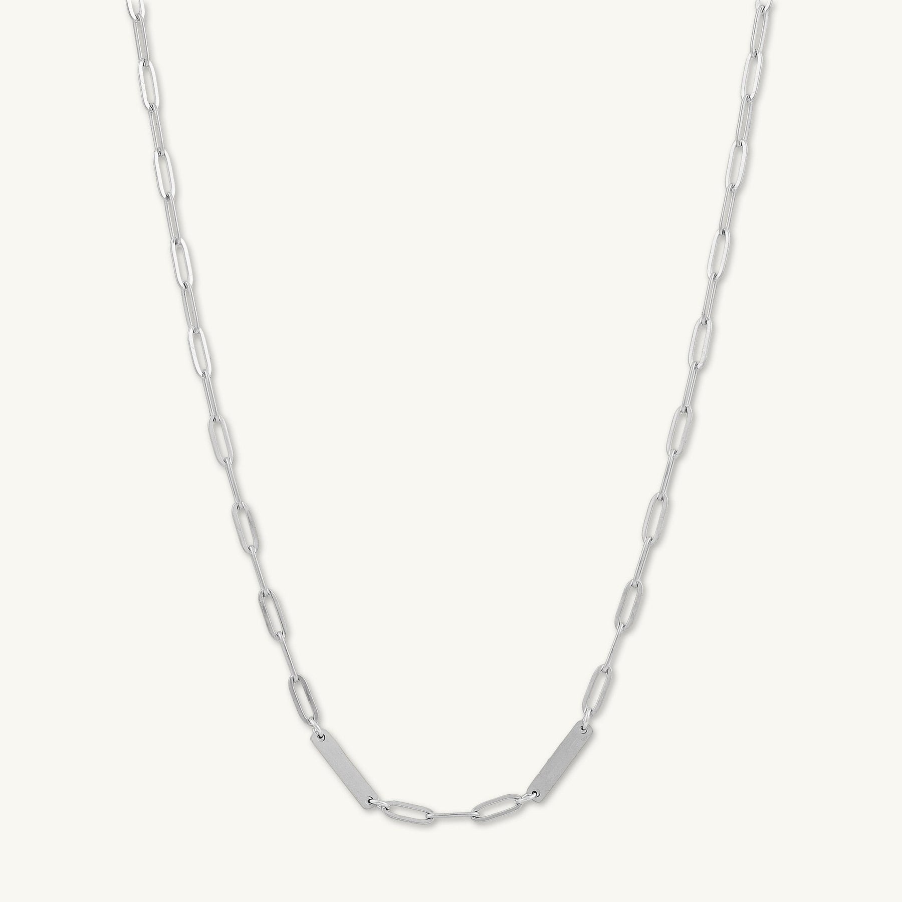 2 Bar Paper link Engraved Necklace