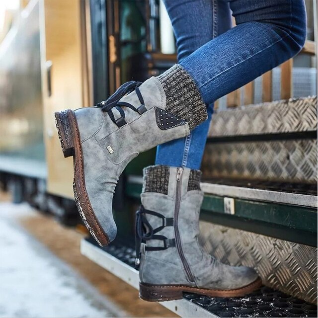 Juliana Snow Boots Women – Mid-High Winter Boots in Durable PU Leather & Sturdy Sole