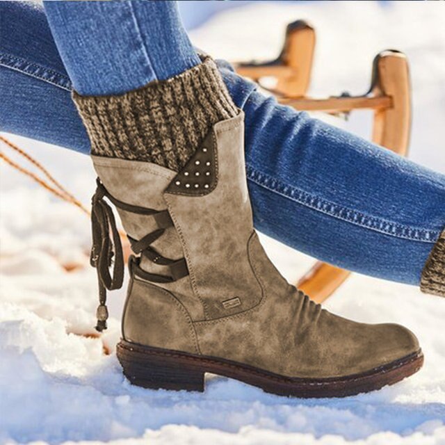 Juliana Snow Boots Women – Mid-High Winter Boots in Durable PU Leather & Sturdy Sole