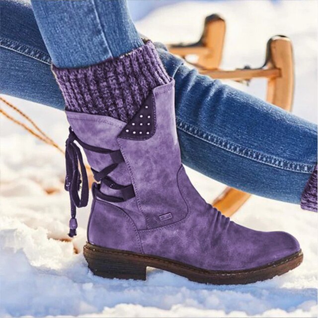 Juliana Snow Boots Women – Mid-High Winter Boots in Durable PU Leather & Sturdy Sole