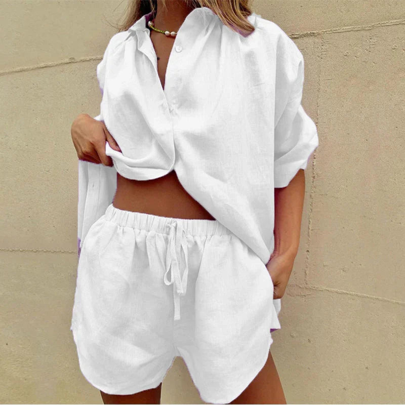 Bailey Casual Women's Set – Two-Piece Outfit with Long Sleeve Top & Flowing Pants