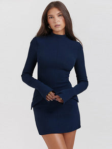 Lisa Short Robe Woman – Fitted Cut, Flared Long Sleeves & Chic Stand-up Collar