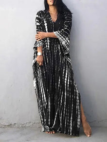 Janne Robe Caftan Long Dress Woman – Lightweight and Flowing Summer Maxi Dress with Chic Bohemian Style