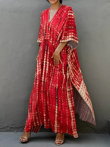 Amélie Kaftan Dress Woman – Lightweight Bohemian Batik Dress with Loose Fit for Casual Summer