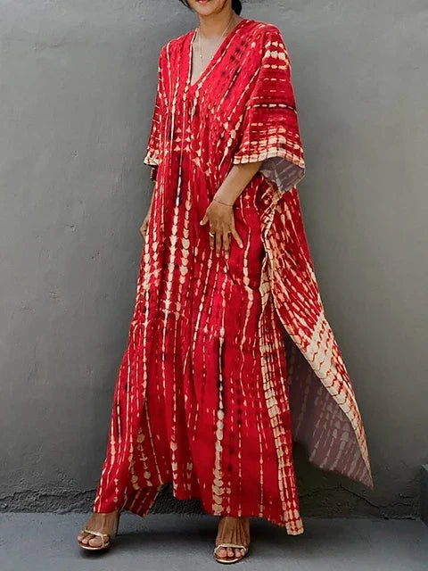 Janne Robe Caftan Long Dress Woman – Lightweight and Flowing Summer Maxi Dress with Chic Bohemian Style
