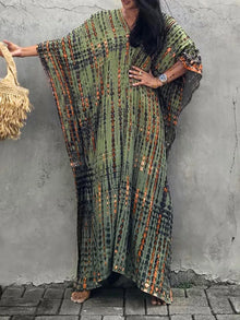 Amélie Kaftan Dress Woman – Lightweight Bohemian Batik Dress with Loose Fit for Casual Summer