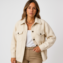 Kayleigh Women's Over Shirt – Beige Oversize with Straight Cut, Chic & Casual Style