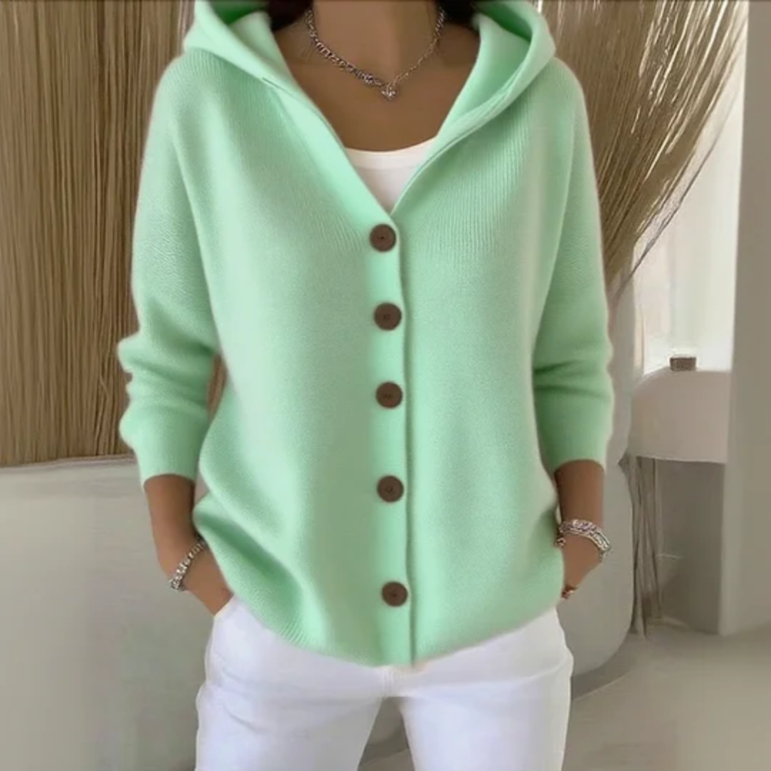 Rosie Knit Hoodie Vest for Women – Warm Straight Cut with Cashmere Look