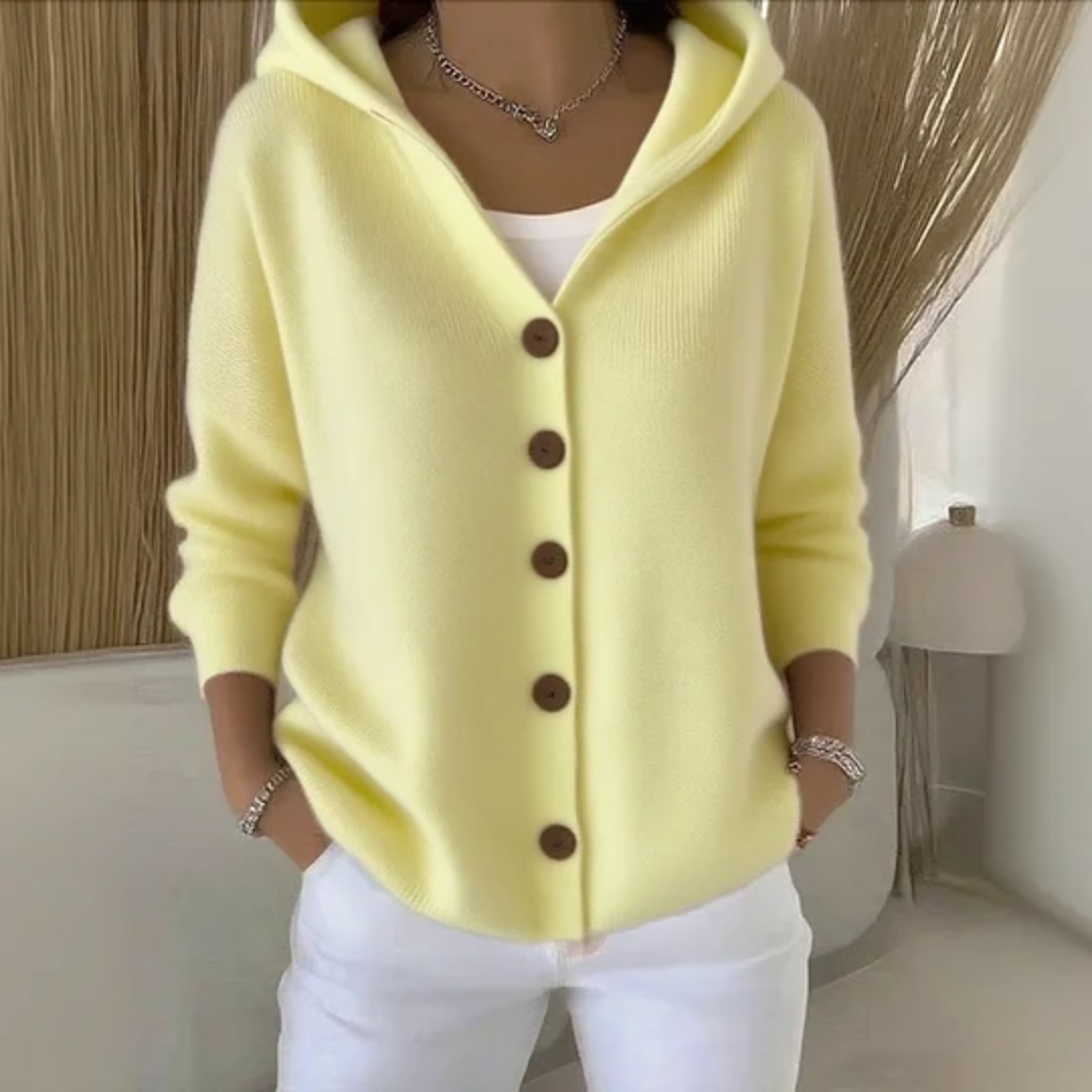Rosie Knit Hoodie Vest for Women – Warm Straight Cut with Cashmere Look