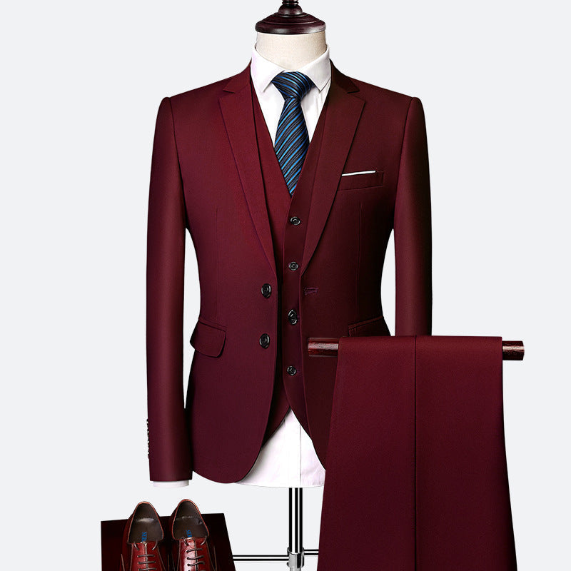 David Men's Costume – Elegant 3-Piece Suit, Breathable & Comfortable for Weddings & Business