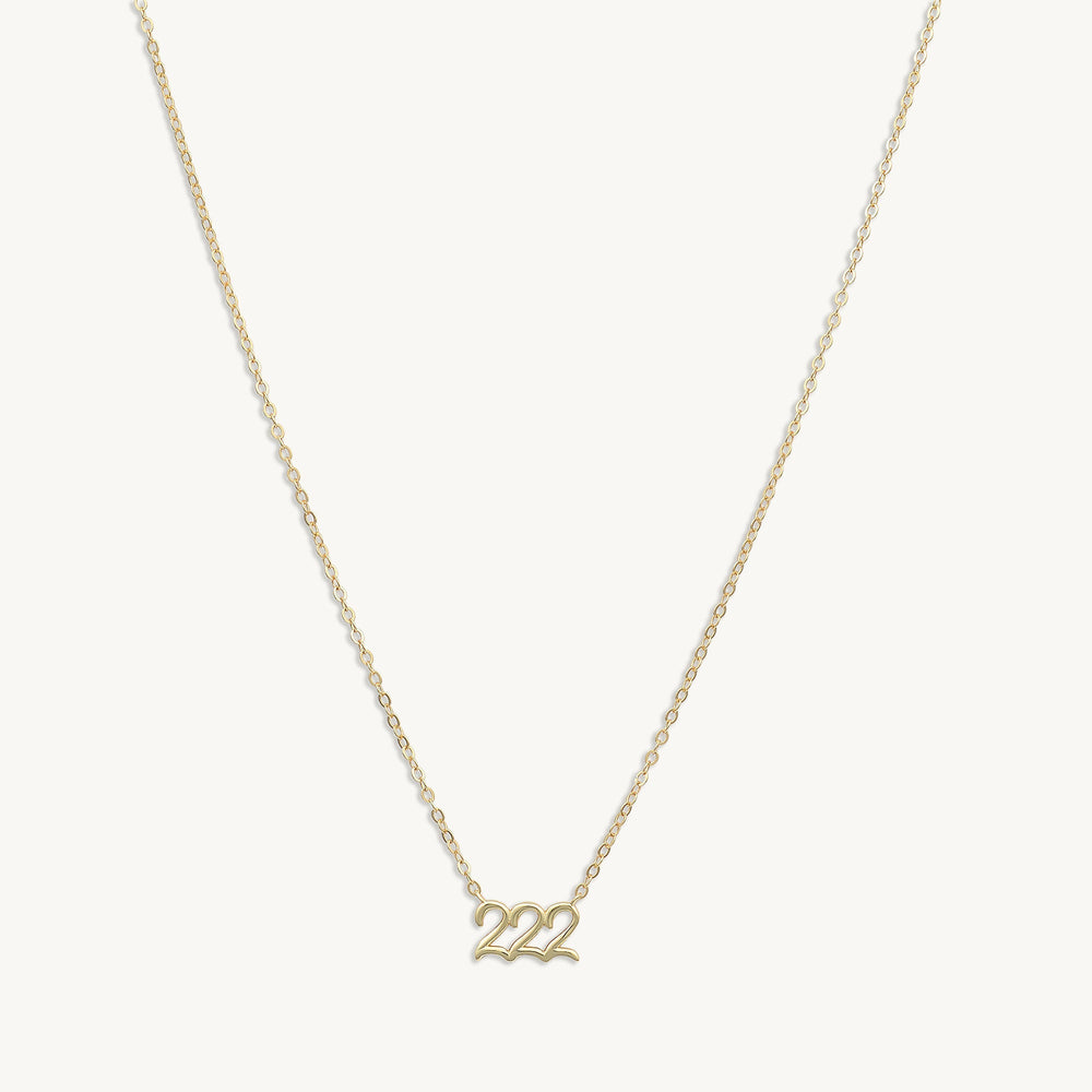 222 Angel Number Pendant Necklace