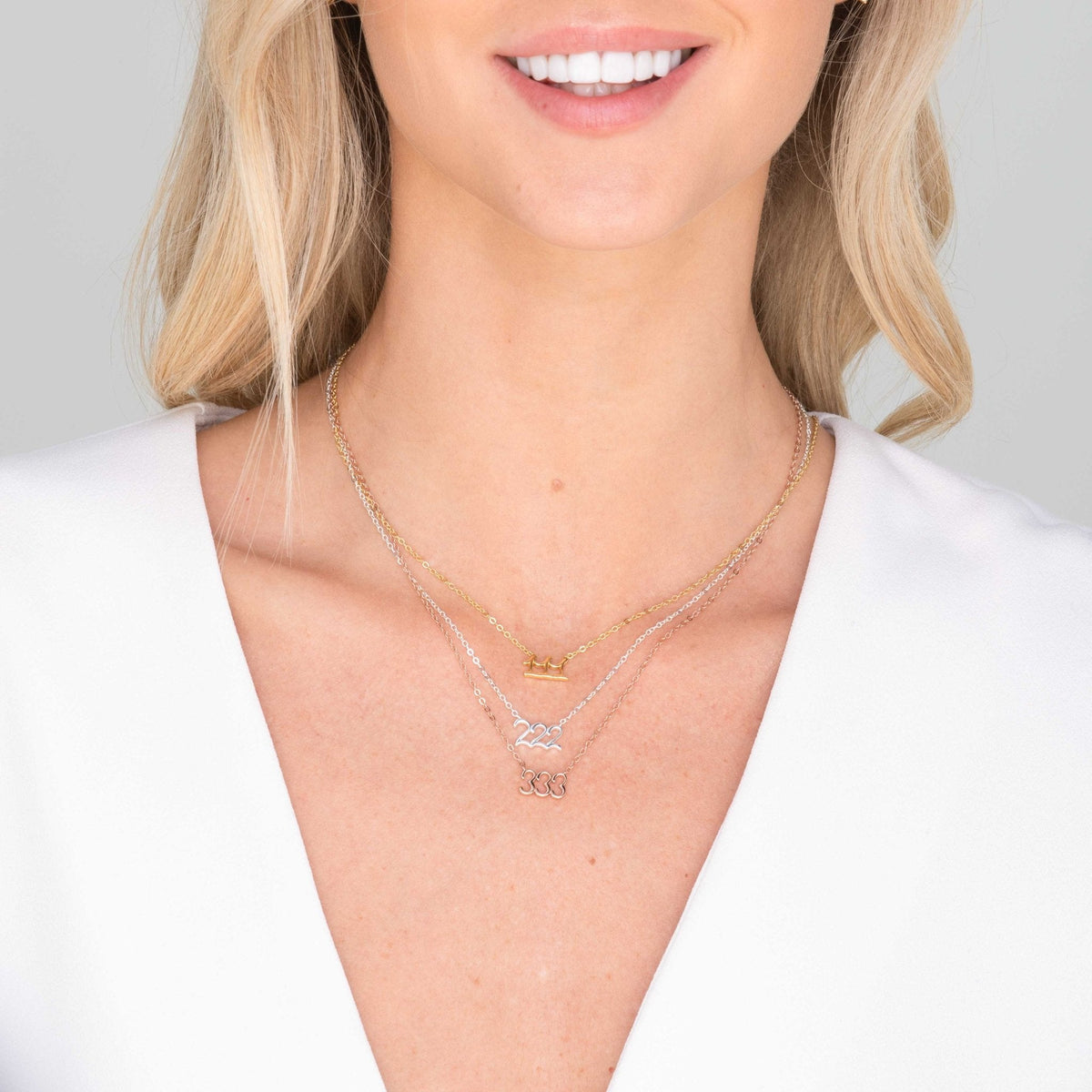 222 Angel Number Pendant Necklace