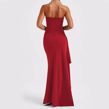Noble Robe Longue Femme – Elegant Strapless Dress with Open Back and Flared Long Skirt
