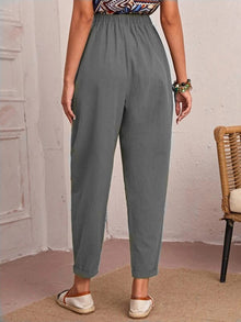 Elise Monroe | Cotton Linen Elastic-Waist Pants For Women