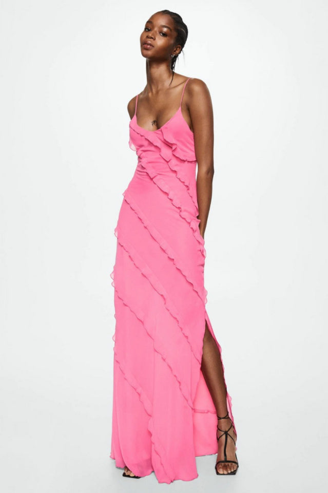 Long Dress Women Ashtine – Light Summer Dress with Ruffles and Tiered Skirt & Beach Look