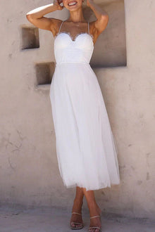 Ariana Robe Maxi Femme – Elegant Long Summer Dress Sleeveless with Round Neckline