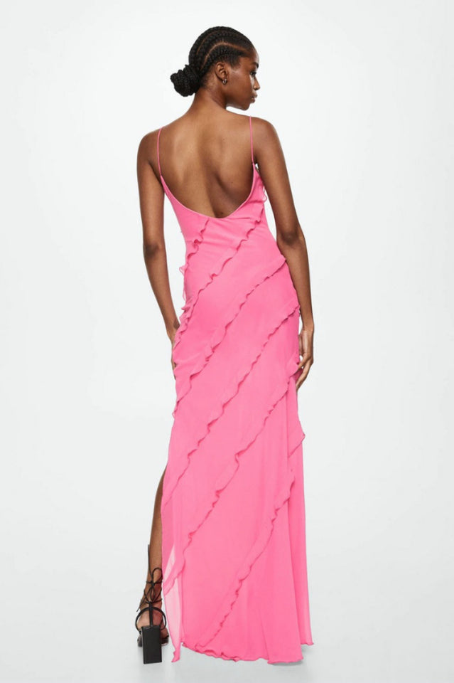 Long Dress Women Ashtine – Light Summer Dress with Ruffles and Tiered Skirt & Beach Look