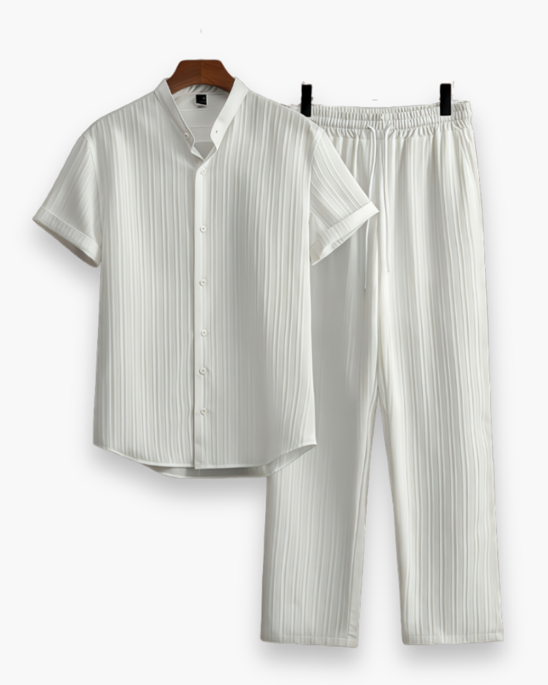 Josh Men's Summer Set – Short Sleeve Shirt & Lightweight Casual Pants