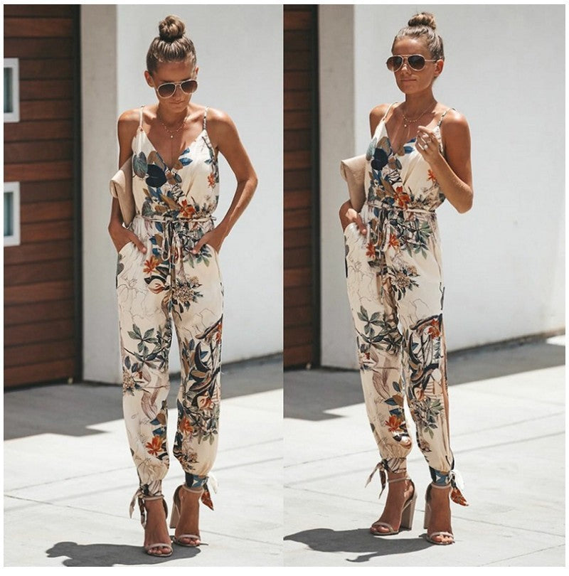 Combishort Woman Flower – Summer Outfit in Cotton with Floral Print, Adjustable Straps & Comfortable Fit