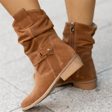 Melanie Women's Suede Ankle Boots – Elegant Comfortable Ankle Boots with Modern Block Heel