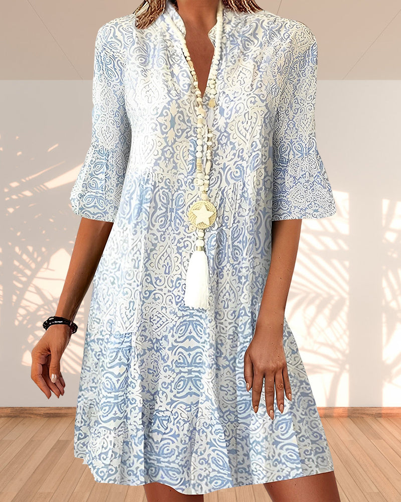 Robe Femme Grace – Elegant Printed Dress with Flattering Cut & Luxurious Breathable Fabric