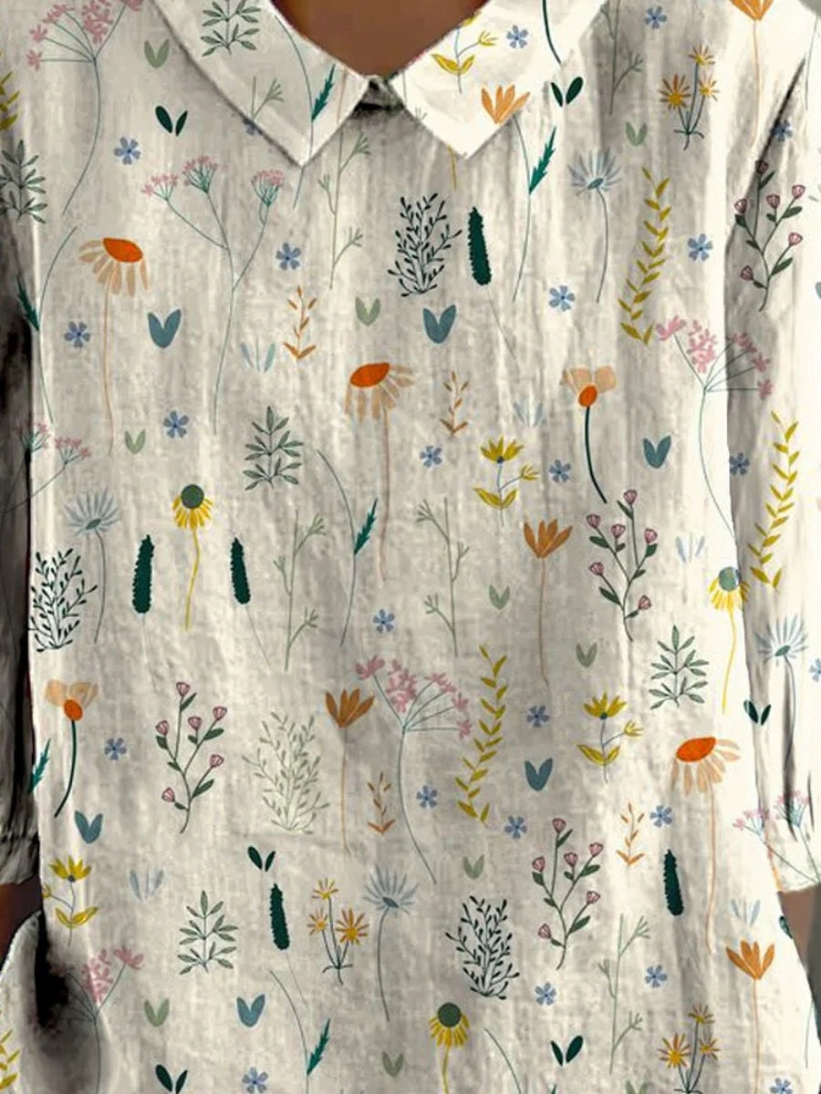 Alina Blouse Femme – Lightweight Blouse with Wildflower Print & Casual Summer Cut
