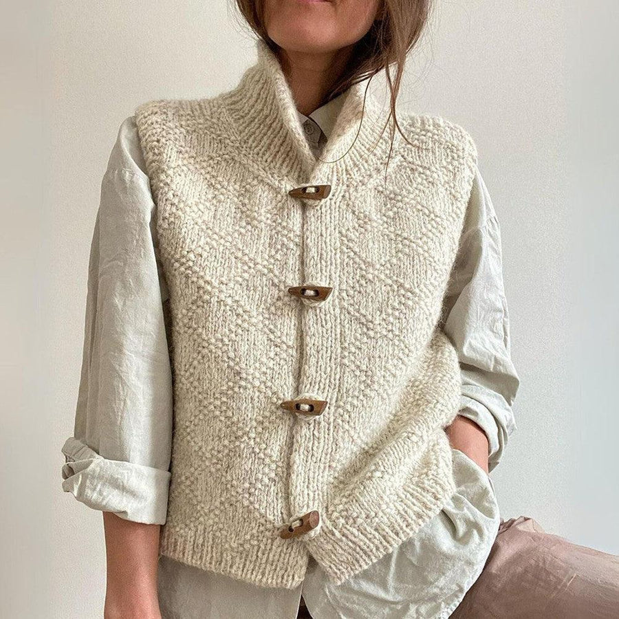 Emma Women's Buttoned Vest – Elegant Cardigan in Soft Cotton with Modern Chic Style