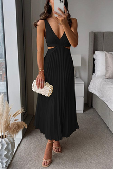 Melodie Satin Pleated Dress Woman – Luxurious and Soft Fabric & Elegant and Flattering Cut