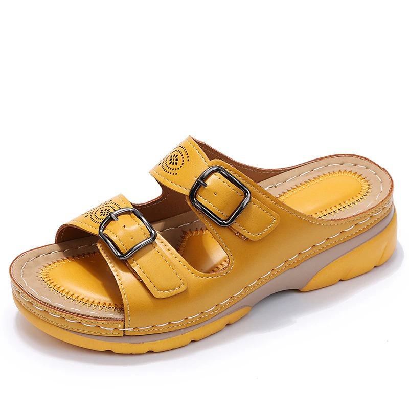Sopia Sandales Femme – Open Toe with Adjustable Buckle Straps & Comfort Sole