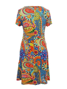 Nadia Bohemian Dress Woman – Comfortable T-Shirt Dress with Abstract Print & Airy Cut