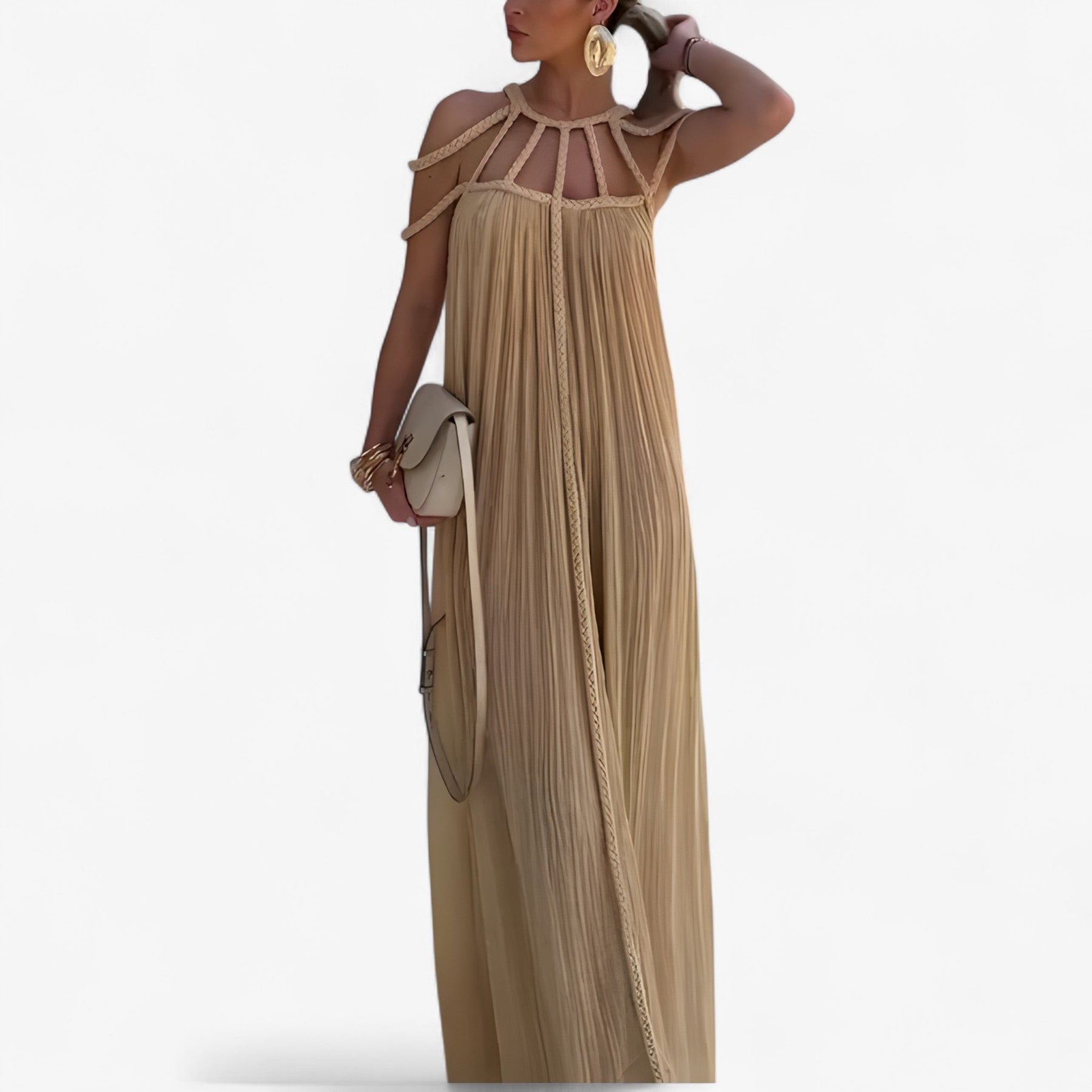 Linette Long Dress Women – Elegant Maxi Fluid Dress with Straight Cut and Versatile Style