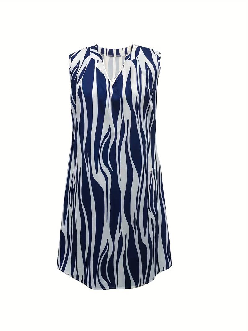 Norah Short Dress Woman – Sleeveless Striped Dress for Summer & Casual Look