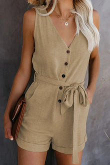 Nina Chic Women's Short Jumpsuit – Elegant Short Jumpsuit with Pockets and Comfortable Fit