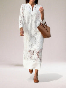 Jennylyn Maxi Dress Woman – Long Dress in Airy Lace, Summer Bohemian Style & Breathable Comfort