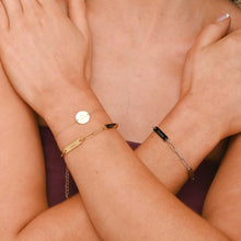 3 Bar Paper link Engraved Bracelet