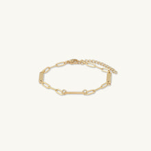 3 Bar Paper link Engraved Bracelet
